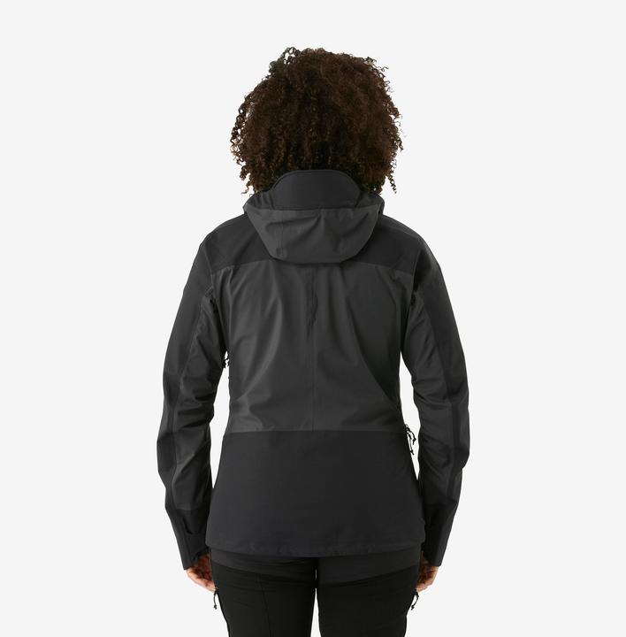 Actual product image Forclaz Women's waterproof rain jacket 20,000 mm water column trekking - MT900 black (M)