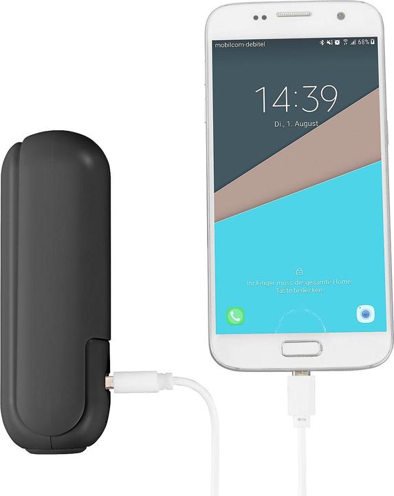 Produktbild Pearl 3in1-Mini-Ventilator mit Powerbank & Taschenlampe