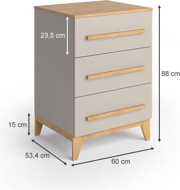 Produktbild VitaliSpa Kommode Malia, Cashmere-Eiche, 60 x 88 cm
