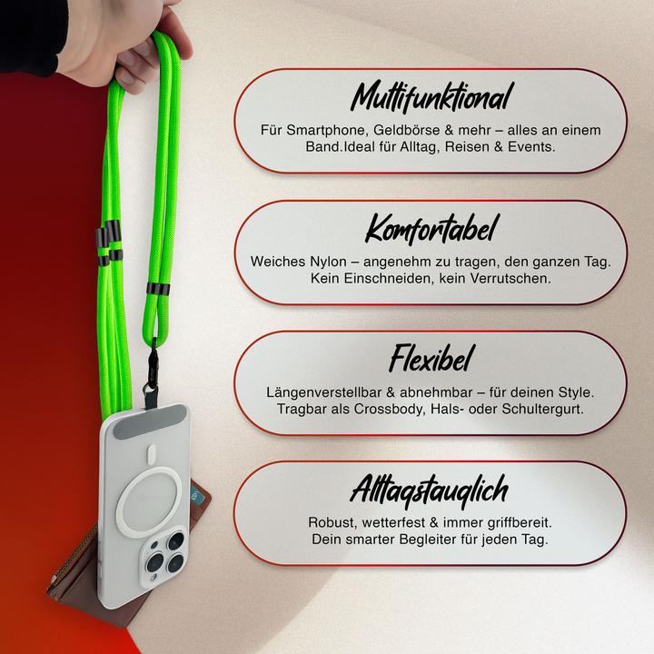 Immagine prodotto Nalia HoldMe Lanyard Handykette - Universal Trageband für Smartphones - Verstellbar, Soft & Elastisch