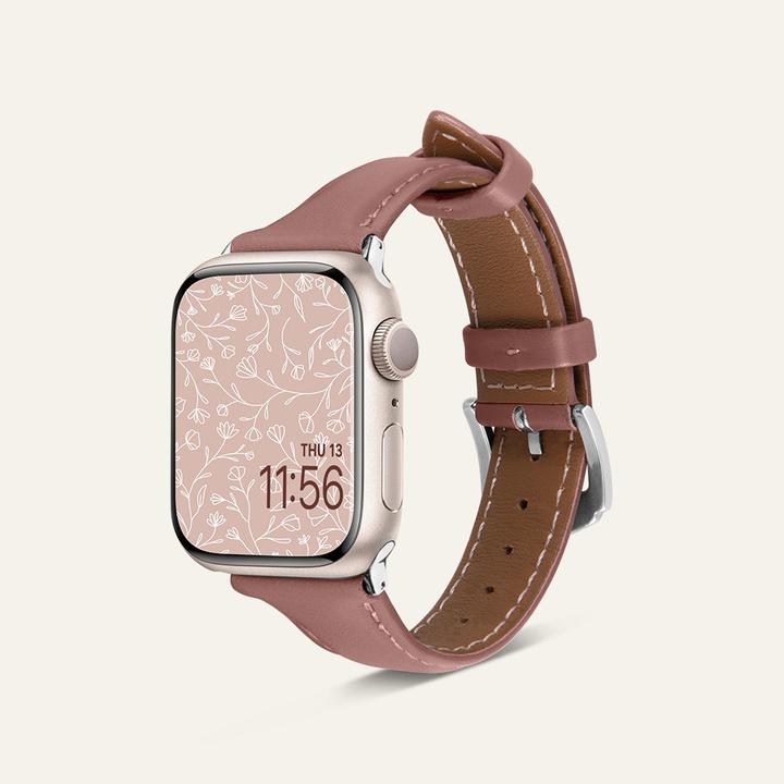 Actual product image Spigen Kajuk Apple Watch Leather Strap 4/5/6/7/8 / SE 40/41 mm Pink (40 mm, 41 mm, Genuine Leather, Apple Watch Series 4, Apple Watch Series 5, Apple Watch Series 6, Apple Watch Series 7, Apple Watch Series 8, Apple Watch Series 9, Apple Watch SE)