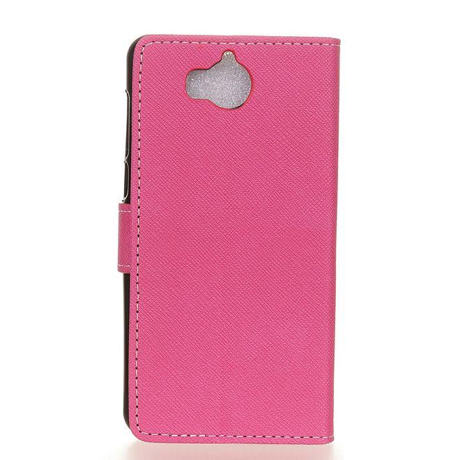 Actual product image MU Classic Leather cover with cross pattern (Huawei Y6 (2017), Huawei Y5 (2017))