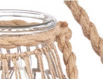 Giftdecor natural rope glass candle holder small