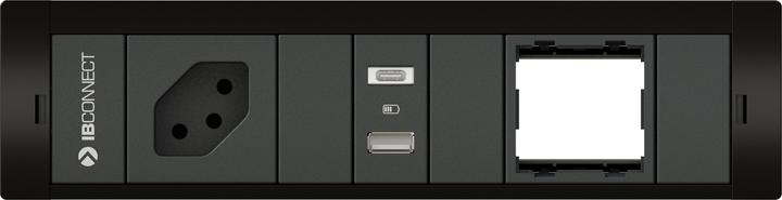 Actual product image IB Connect CUBOBOX sockets. black S 3-way 1x type 13 1x USB-A/C 1x empty (1 x, Type 13, USB)