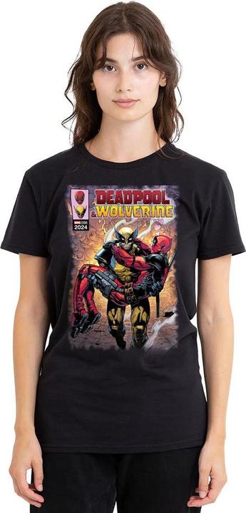 Actual product image Deadpool & Wolverine Unisex Adult Wolverine Saves Deadpool Comic T-Shirt (S)
