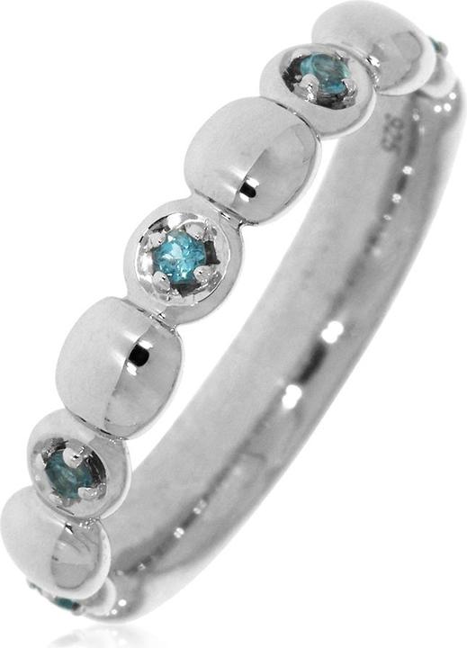 Produktbild Xen Ring mit 5 Blautopase ca. 0,10 ct. rhodiniert (58, 925 Silber)