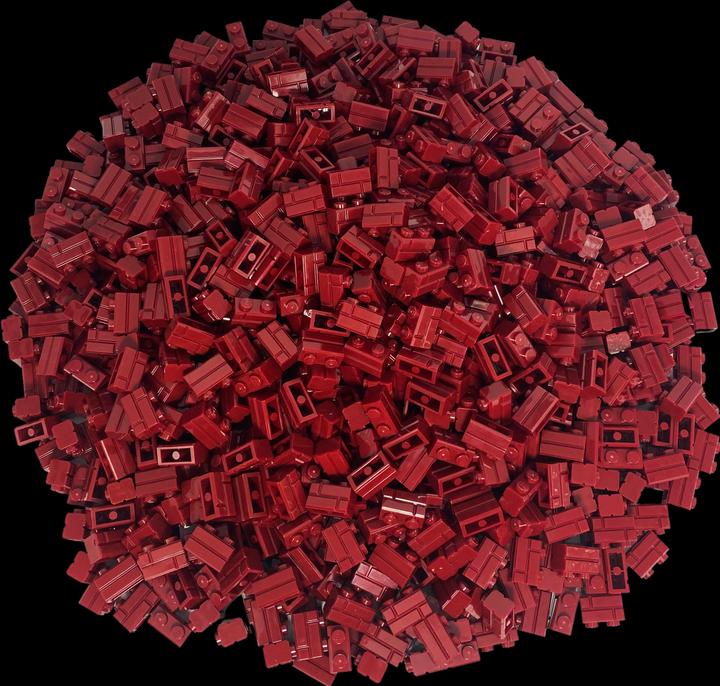 Produktbild LEGO 1x2 Mauersteine Dunkelrot - 100 Stück - Dark red brick 98283 (98283, LEGO Zubehör)