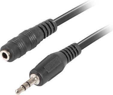 Lanberg CA-MJFJ-10CC-0030-BK, 3.5mm, Male, 3.5mm, Female, 3 m, Black (3 m, 3.5mm jack (AUX))