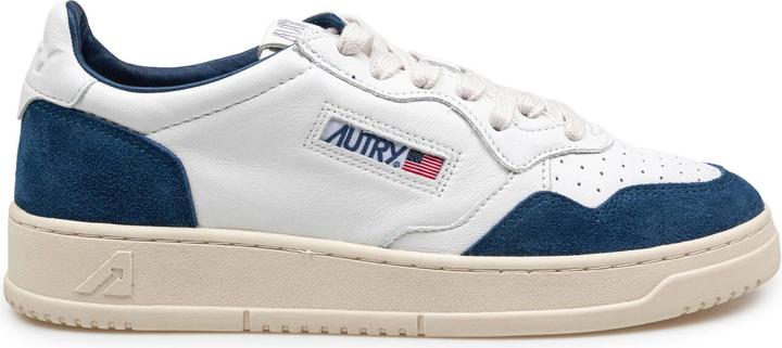 Produktbild Autry medalist sneakers in leather and suede color white and blue (41)