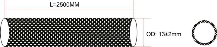 Actual product image Roline PVC braided sleeving for cable bundling, self-closing, black, 2.5 m (Cable hole, 250 cm)
