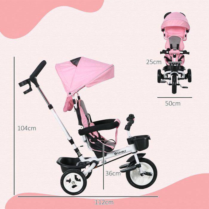 Actual product image Swisshandel24 2in1 tricycle push bar children's tricycle, 1-5 years Pink