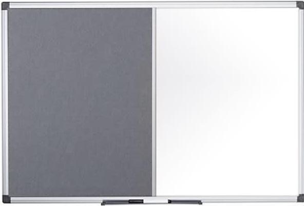 Productafbeelding Bi-Office Combinatiebord MAYA, gecombineerd prikbord en whiteboard, kurk of vilt, verschillende afmetingen (150 x 120 cm)