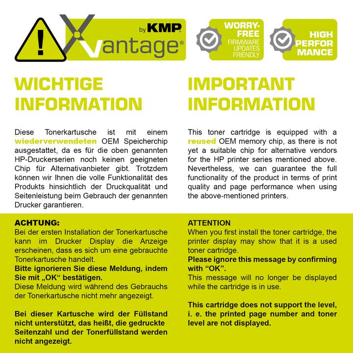 Nährwerte und Zutaten KMP Xvantage Toner einzeln ersetzt HP HP415A (W2030A) Schwarz Kompatibel Toner (BK)
