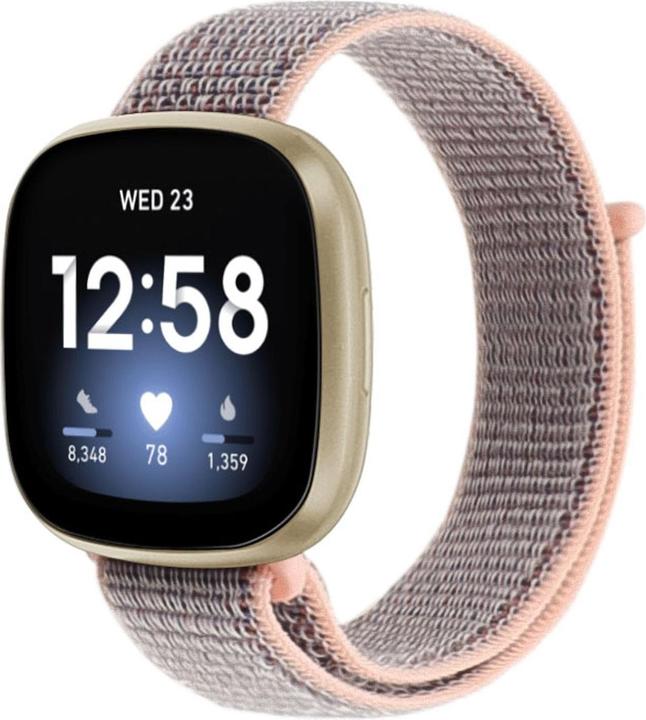 Produktbild Cover-Discount Fitbit Versa / Sense - Nylon Armband Klettverschluss rosa (Nylon)