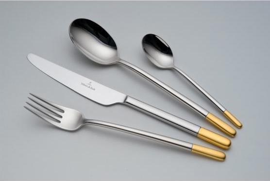 Produktbild Villeroy & Boch Tafelbesteck 24tlg. Ella teilvergoldet (24 Stück, Besteck Set)