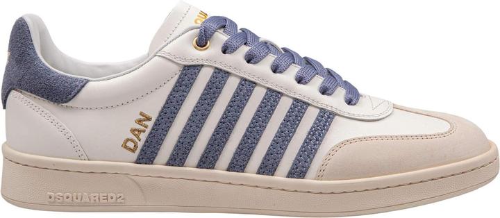 Produktbild Dsquared2 boxer sneakers in leather and suede color milk and blue (40)