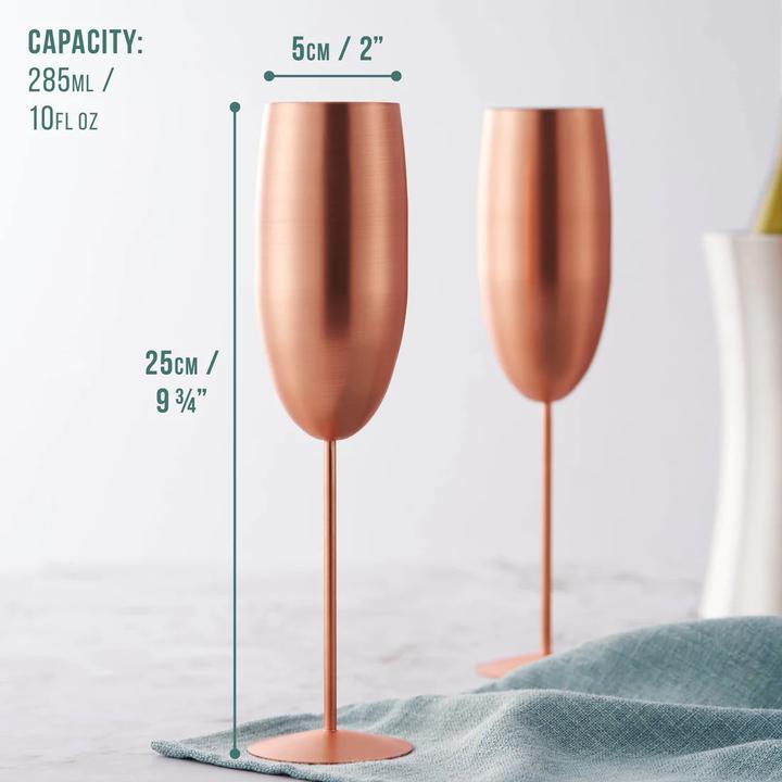 Produktbild Oak & Steel Edelstahl Weingläser Rosegold matt 4er-Set (50 cl, 4 Gläser, Weingläser Set)