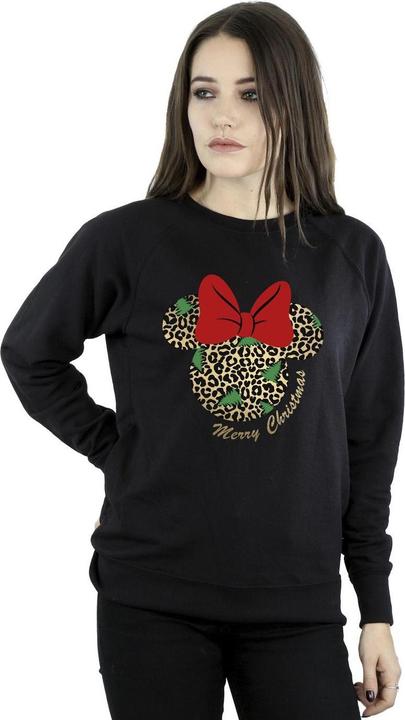 Actual product image Disney Womens/Ladies Minnie Mouse Leopard Christmas Sweatshirt (3XL)