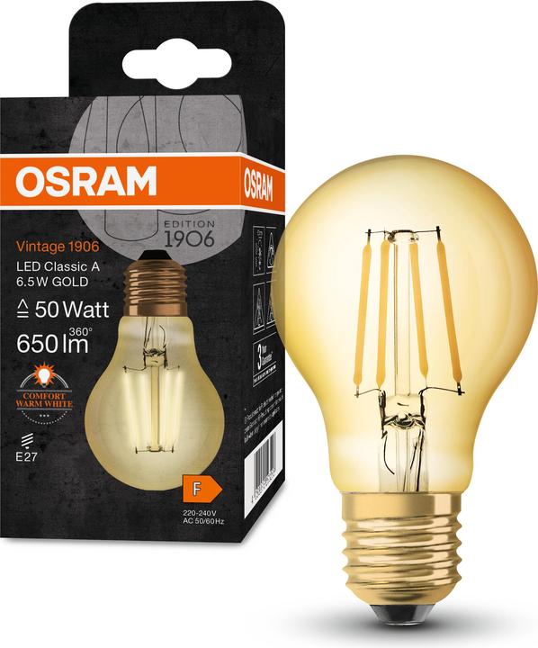 Actual product image Osram Vintage 1906 (E27, 6.50 W, 725 lm, 1 x, F)