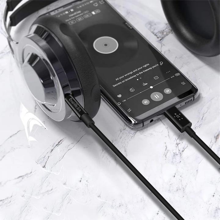 Actual product image Belkin RockStar 3,5mm Aud./USB-C cable 0,9m (0.90 m, 3.5mm jack (AUX))