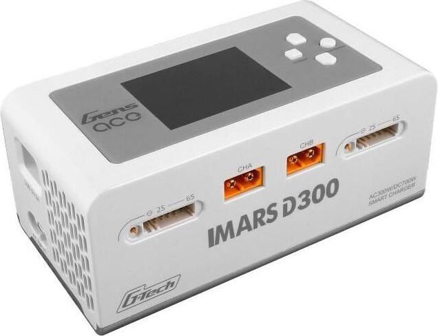 Actual product image Gens Ace IMARS D300 G-Tech Channel AC/DC 300W/700W RC Battery Charger-EU White