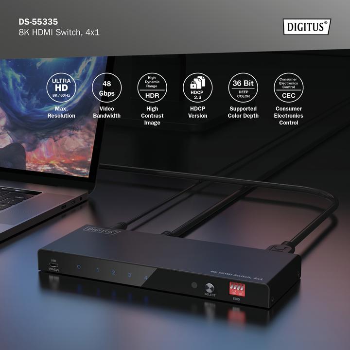Produktbild Digitus 8K HDMI Switch, 4x1