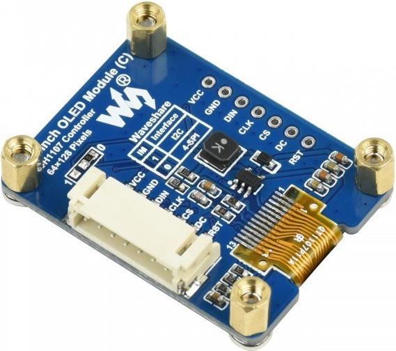 Immagine prodotto WaveShare Display OLED 64x128 da 1,3 pollici bianco I2C SPI