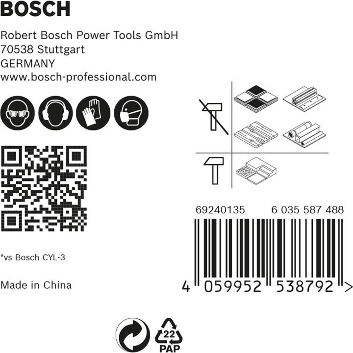 Productafbeelding Bosch Professional Zubehör Expert MultiConstruction HEX-9 boorset, 5,5/6/7/8 mm, 5 stuks. (5.5, 6.0, 7.0, Ø 8,0 mm)