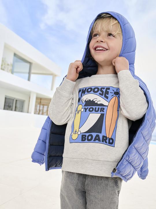 Produktbild Vertbaudet Jungen Sweatshirt mit grossem Skater-Motiv, Recycling-Polyester (104)