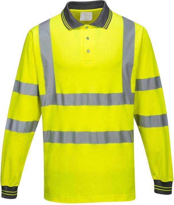 Portwest Mens S271 Hi-Vis Long-Sleeved Polo Shirt