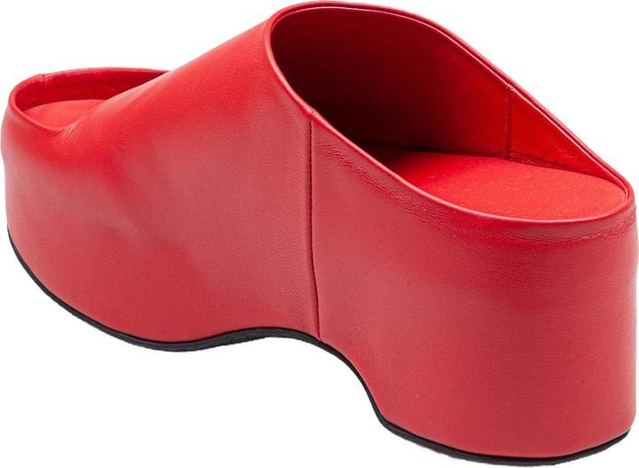 Produktbild Marni slide with chunky clog in red leather (36)