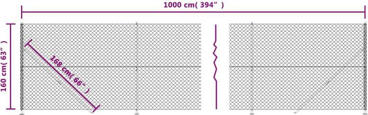 Actual product image VidaXL Maschendrahtzaun mit Bodenflansch Anthrazit 1,6x10 m