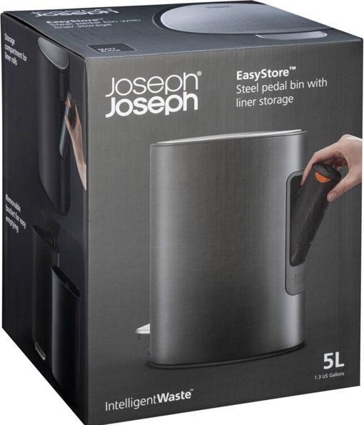 Actual product image Joseph Joseph EasyStore 5 litre bathroom bucket with pedal black matt (5 l)