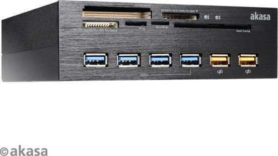 Productafbeelding Akasa Interconnect Ex Interne 5-poorts kaartlezer incl. USB 3.0 Hub (4-pins Molex, USB 2.0, USB 3.0)