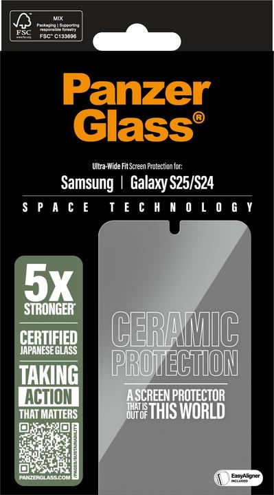 Produktbild PanzerGlass Ceramic Displayschutz (1 Stück, Samsung Galaxy S25, Samsung Galaxy S24)