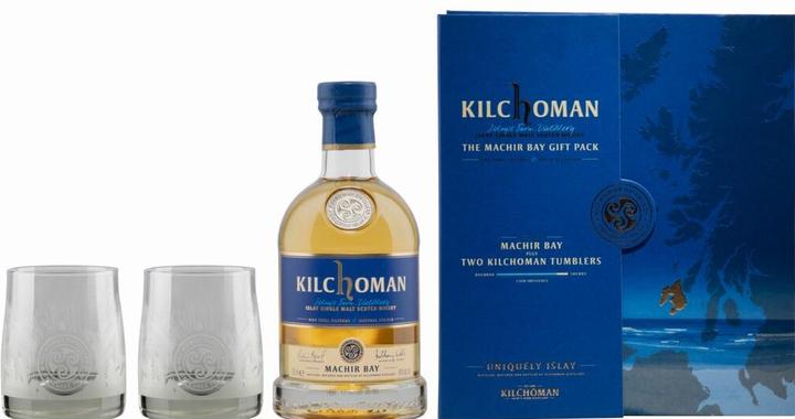 Produktbild Kilchoman THE MACHIR BAY GIFT PACK 46% Vol. 0,7l in Geschenkbox mit 2 Gläsern (Single Malt, 6 x 70 cl)