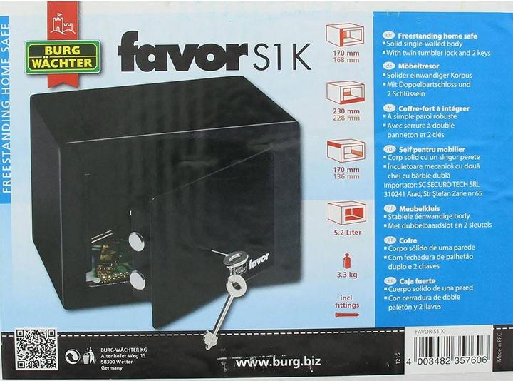 Actual product image Burg Wächter Safe 35760 FAVOR S1 K locks (5 l)