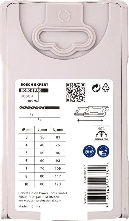Image du produit Bosch Professional Zubehör Kit de mèches hélicoïdales à bois PRO Wood. 7 pièces. (4 mm, 3 mm, 5 mm, 6 mm, 7 mm, 8 mm, 10 mm)