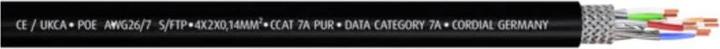 Produktbild Cordial 15577 RJ45 Netzwerkkabel, Patchkabel CAT 7a S/FTP 1.50 m Schwarz PUR-Man (S/FTP, CAT7a, 1.50 m)