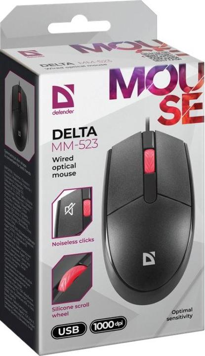 Immagine prodotto Defender Mouse Cablato DELTA MM-523 1000 dpi clickless, silenzioso (Cablato)