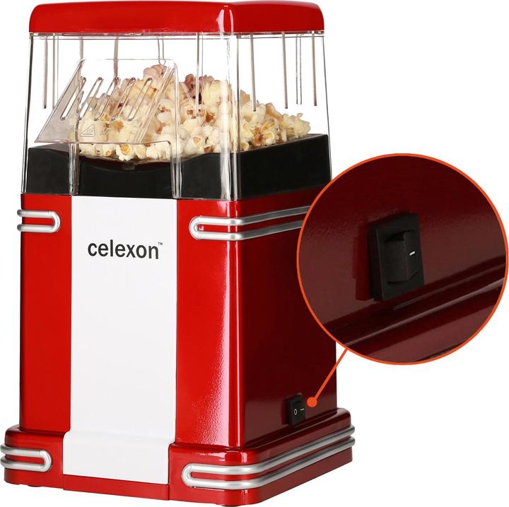 Actual product image Celexon CinePop CP250 Popcorn machine in retro look incl. lid for dosing Filling quantity approx. 100g Ma
