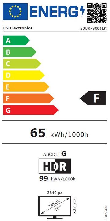 Energie-Label LG 50UR75006LK (50", LCD, 4K, 2024)