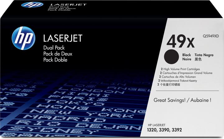 Image du produit HP Q5949XD) No 49XD HP49XD 49XD Dual Pack Noir Cartrdige (Q5949XD) (CF)
