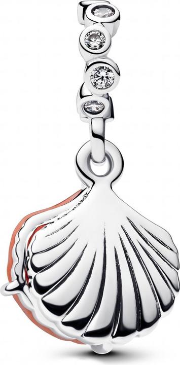 Actual product image Pandora Coral-coloured Shell Double Dangle Charm (Silver 925)
