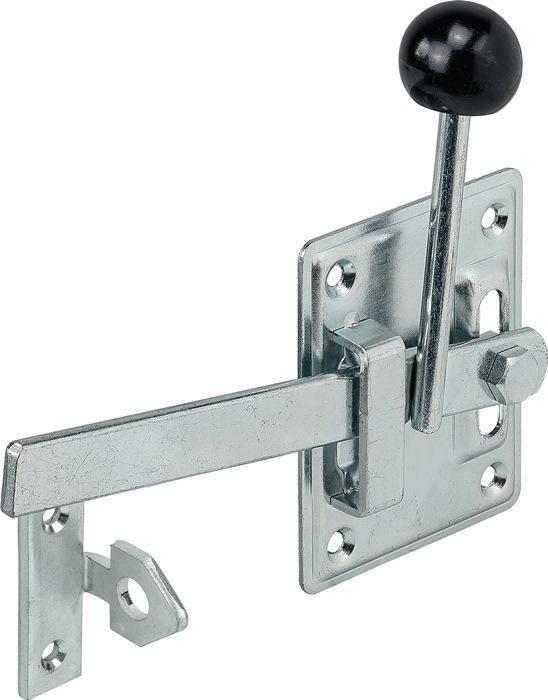 Actual product image Vormann Garden gate latch type 1 H100xW80xS2mm blue galvanised right / left, with latch hooks (1 pcs.)