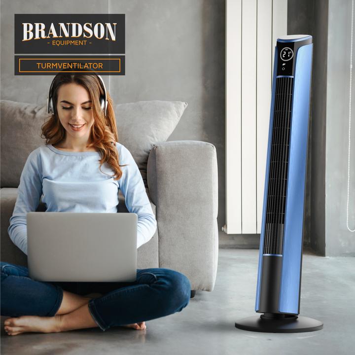 Immagine prodotto Brandson Ventilatore a torre, telecomando, inclinabile di 10°, oscillazione, 4 modalità, ventilatore a (52 dB)