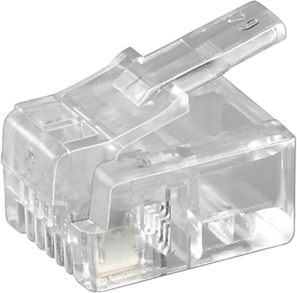 Actual product image Goobay RJ11 Western plug for round cable, 4 pole
