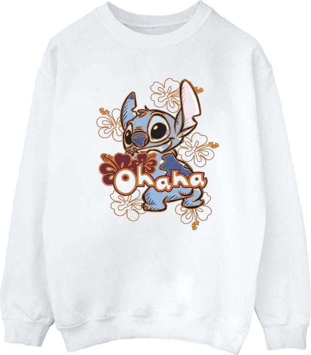 Produktbild Disney Lilo And Stitch Ohana Orange Hibiscus Sweatshirt (L)