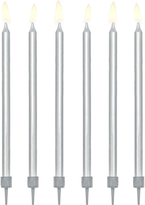 Image du produit Partydeco Bougies d'anniversaire Argent 12,5cm 12 pièces (12 x)