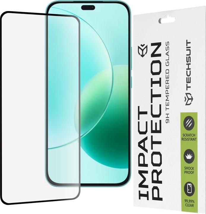 Actual product image Techsuit - 111D Full Cover / Full Glue Glass - Honor 400 Lite - Black (1 Piece, Honor X8b, Honor X8)